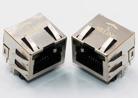 8 Pin Modular Female Single Port RJ45 Connector With EMI Tab And LED