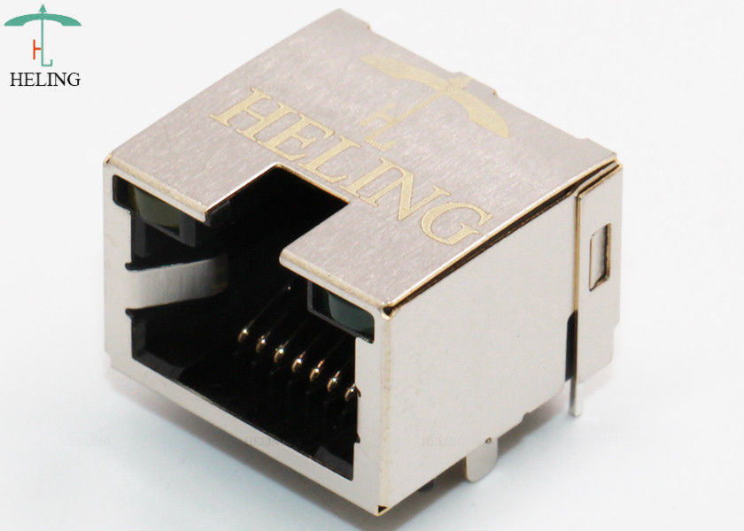 Shielded RJ45 Plug Connector Female Modular Jacks With LED For VOIP Gateway Setup